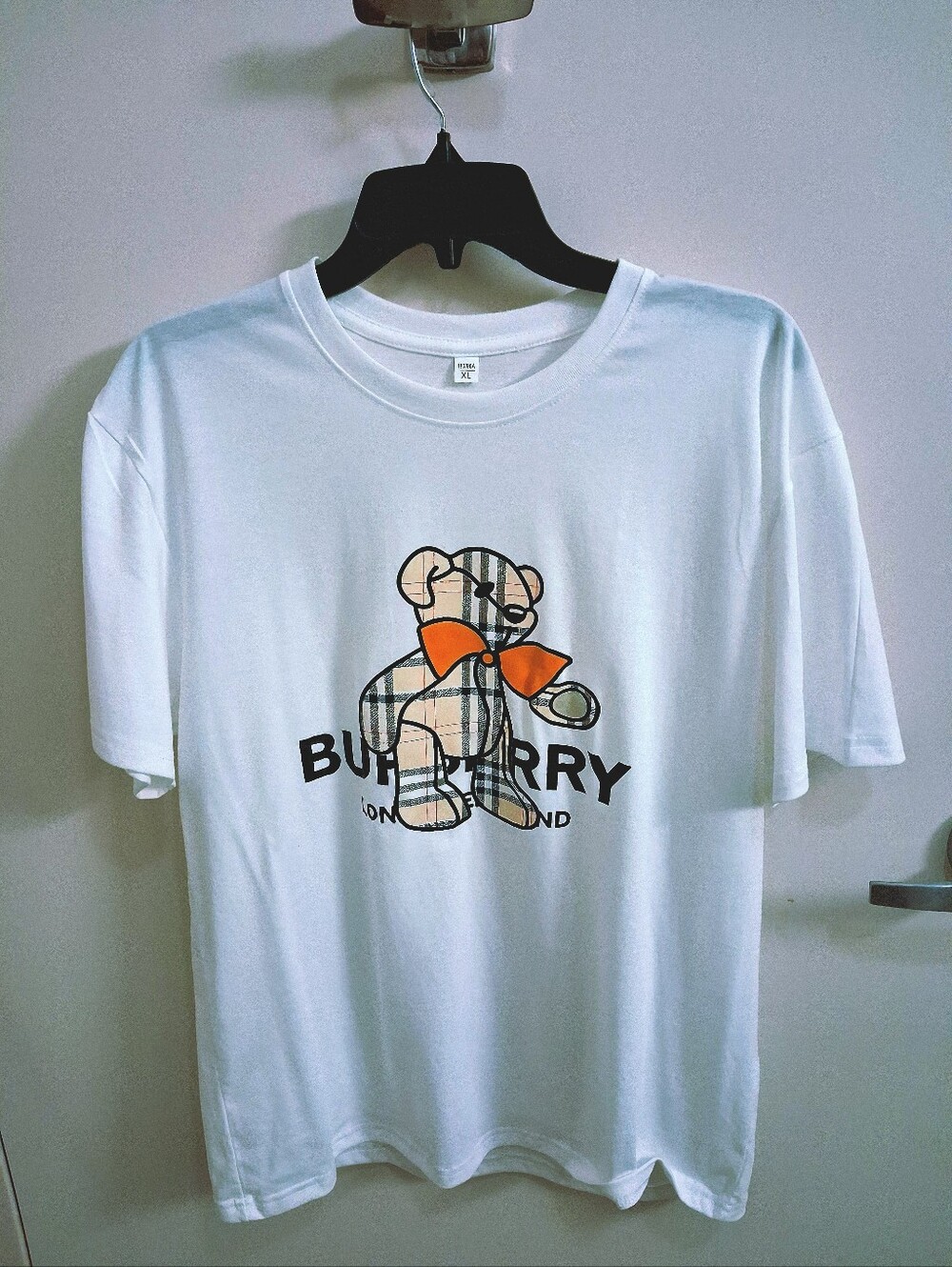 New Burberry Unisex White S/L Tee With Bowed Bear Logo Size XL
